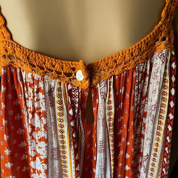 Raga Sun Strappy Dress Sun Canyon Metallic Tank Dress Size M - Picture 6 of 13